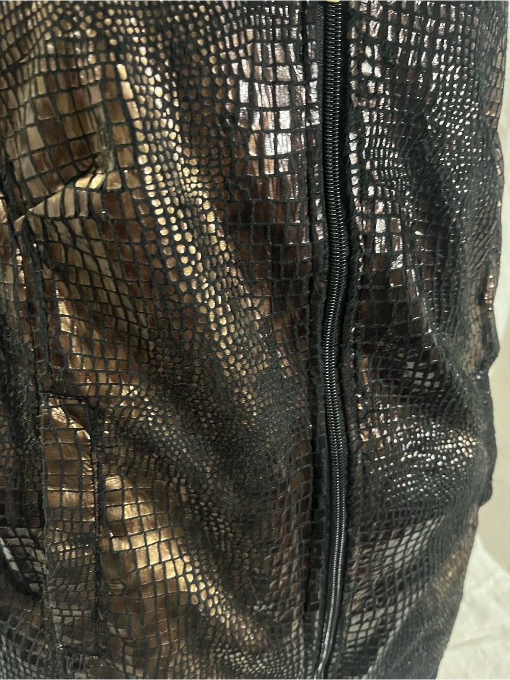 Sport Haley Black and Bronze Croc-Embossed Zip Vest - Picture 3 of 5